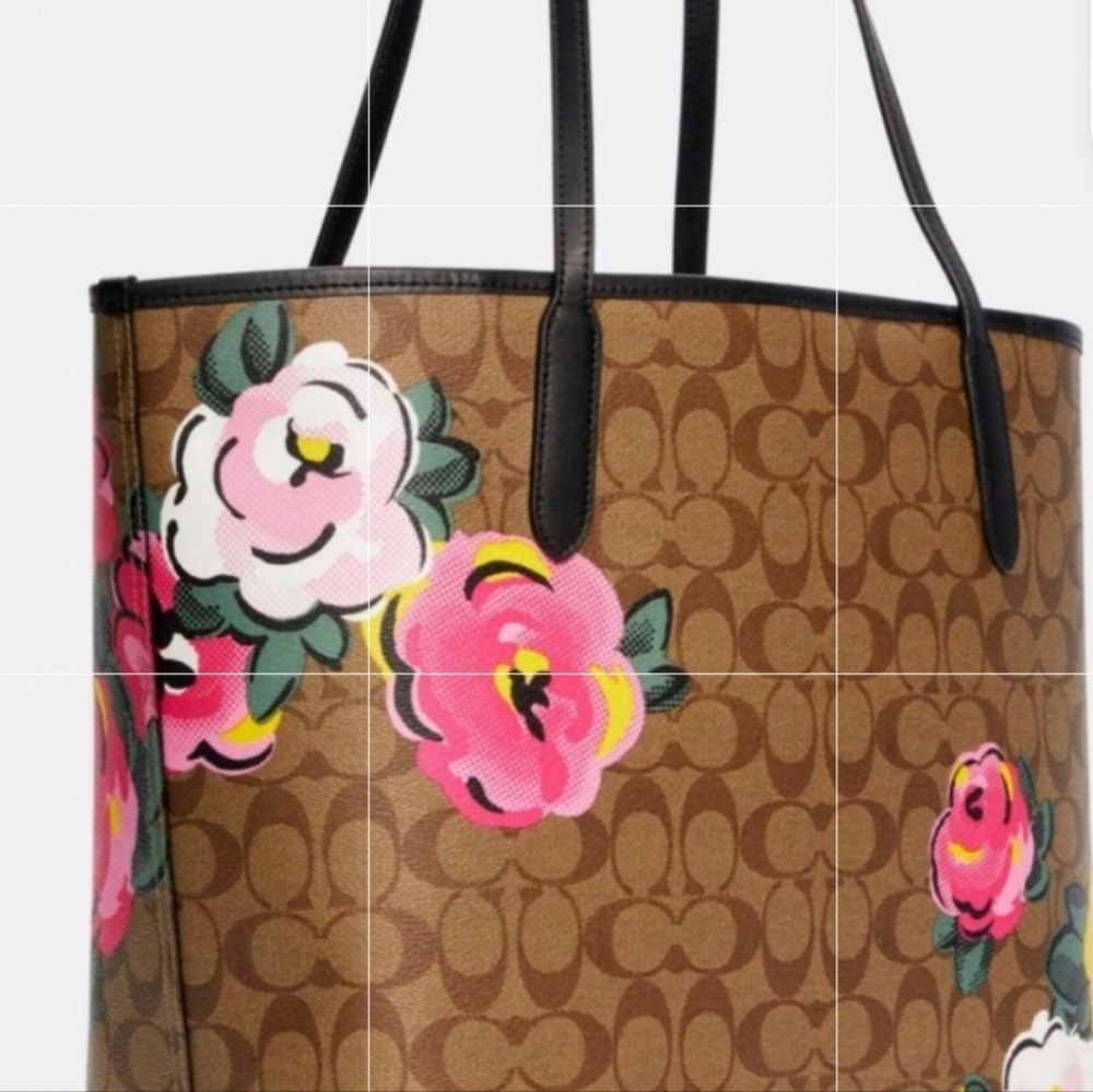 COACH City Tote with Vintage Rose print